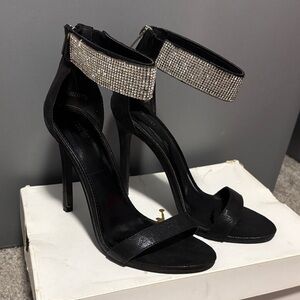 Forever 21 Black Heels with Sparkling Ankle Strap